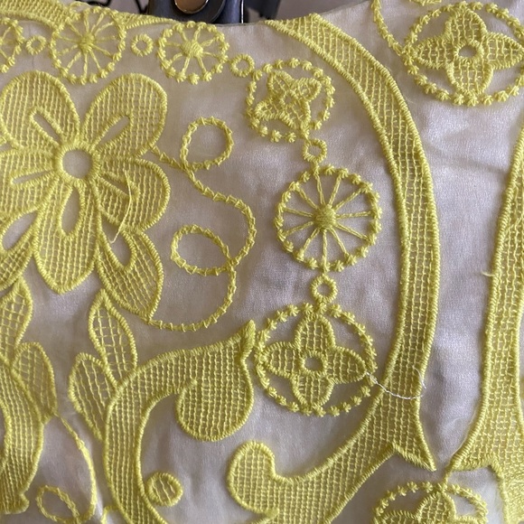 Lucy Paris Reece Lace Crop Shell, Size L Neon Bright Yellow - Picture 3 of 15